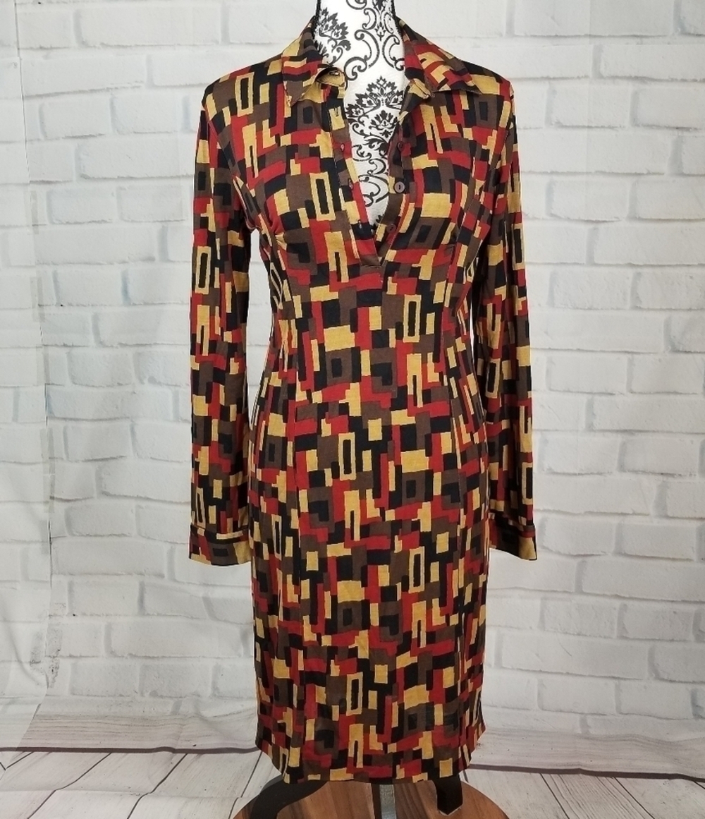 Moda International stretch knit silk dress sz s
